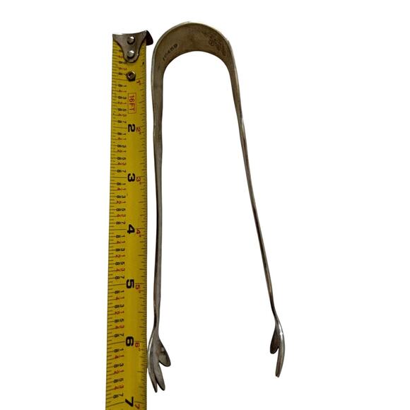 B &P EPNS Silverplate Bird Claw Ice Serving Tongs Sugar Cube 16459 Antique - Picture 5 of 9